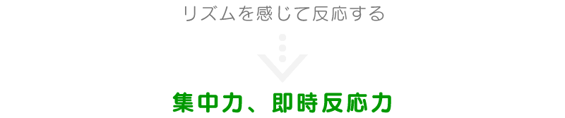 リズムを感じて反応する→集中力、即時反応力